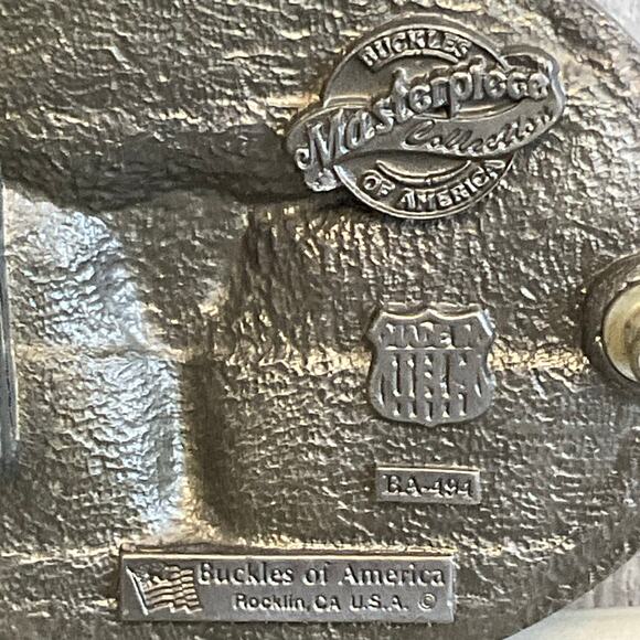 Longhorn Bull Skull Belt Buckle Buckles of America Southwestern Western Style - Picture 5 of 6